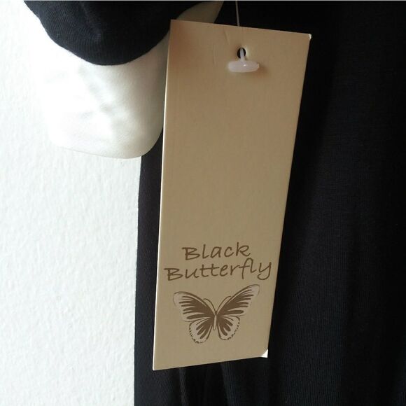 BLACK BUTTERFLY TUNIC - BLACK & WHITE - Picture 5 of 5